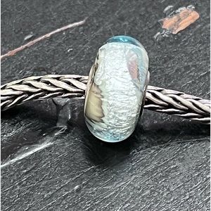 Teollbeads glass silver mountain. Bead only. Bracelet is for display only.